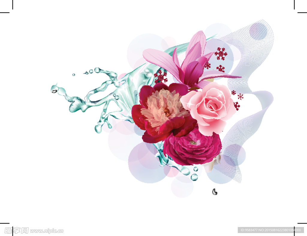 矢量花朵纹