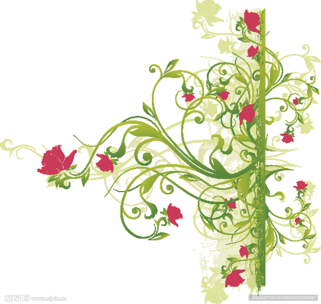 矢量植物花纹