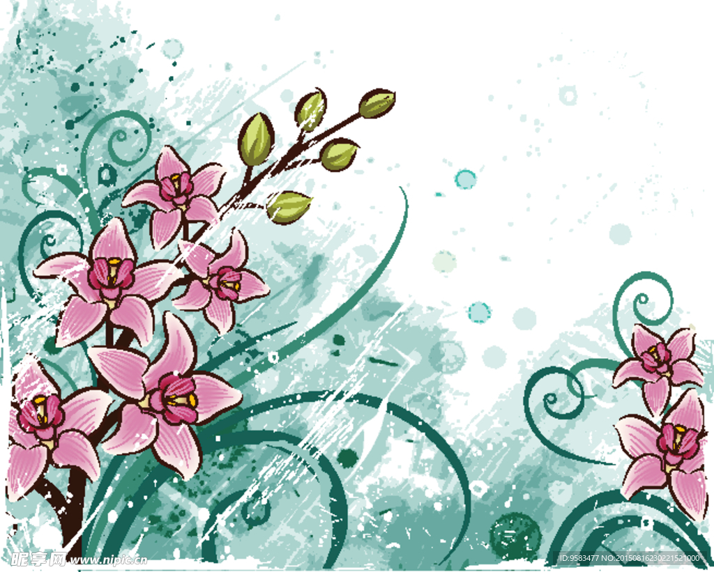 矢量花朵纹