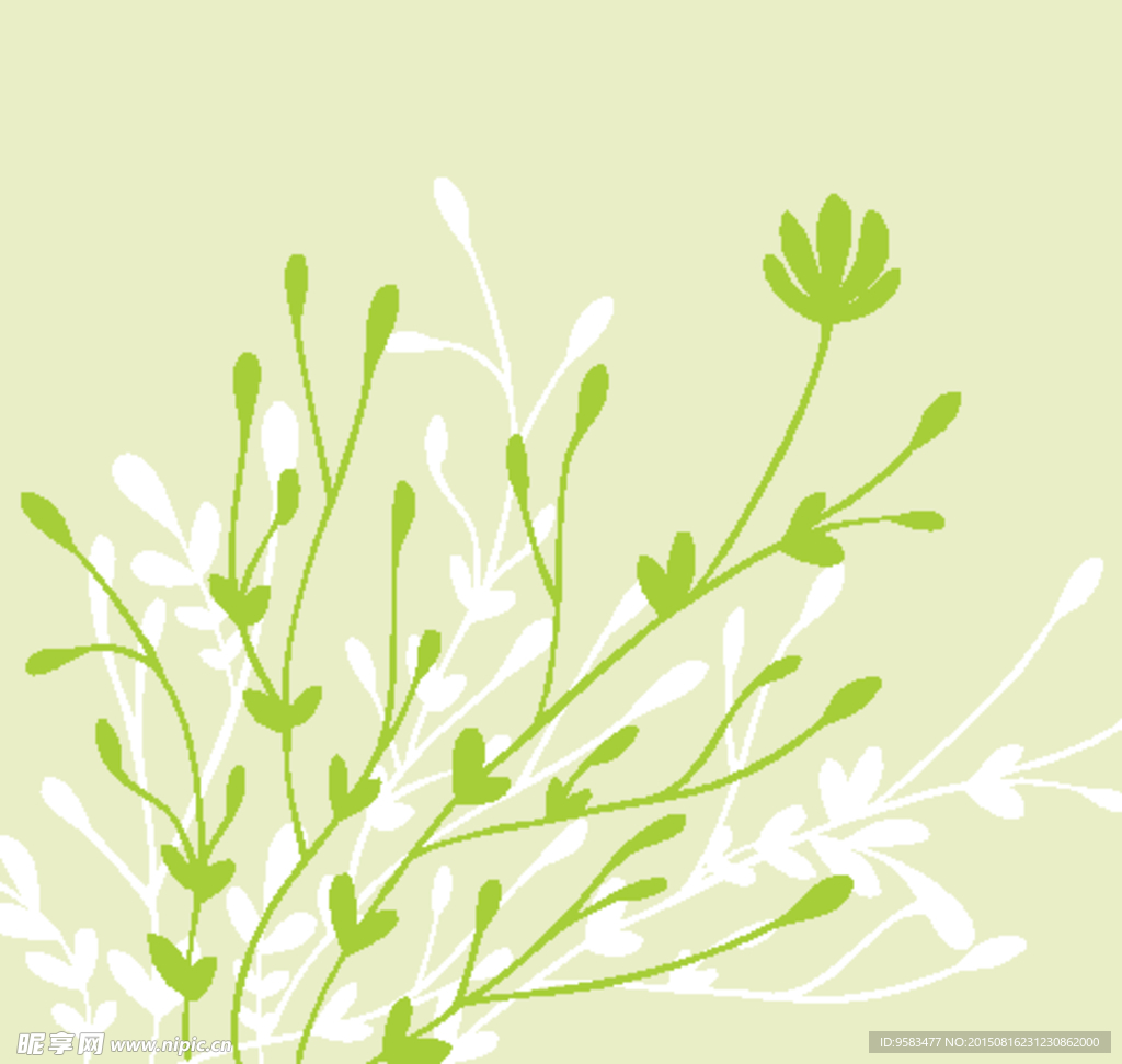 矢量植物花纹