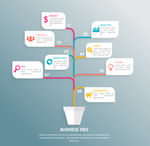 创意盆栽形商务信息图矢量图