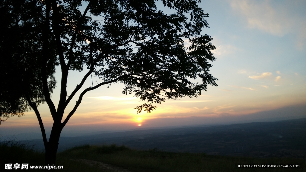 山坡下的夕阳