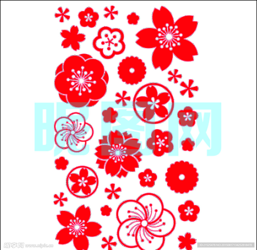 印章图案 雕刻图案 小花图案