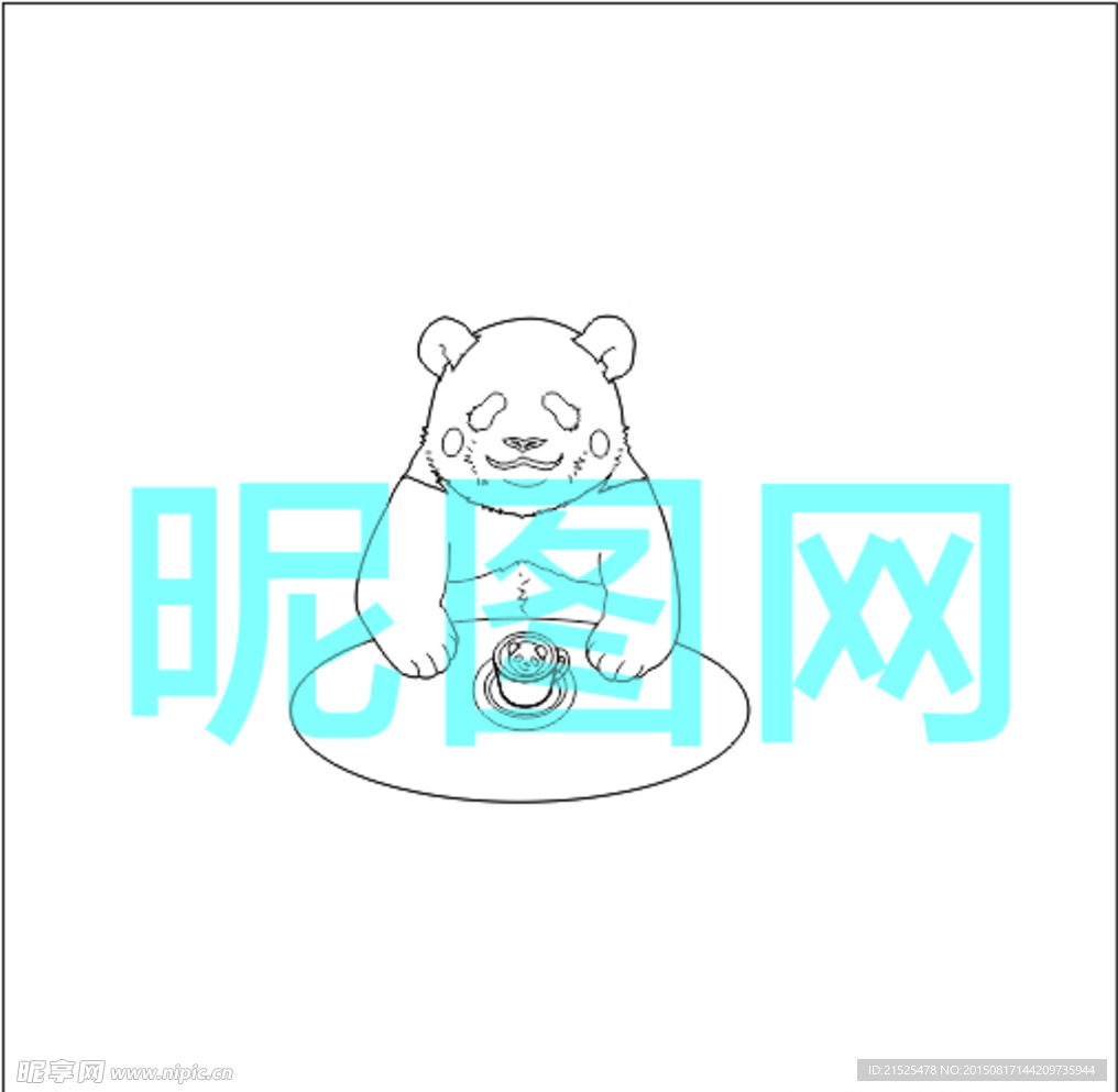 熊猫线稿