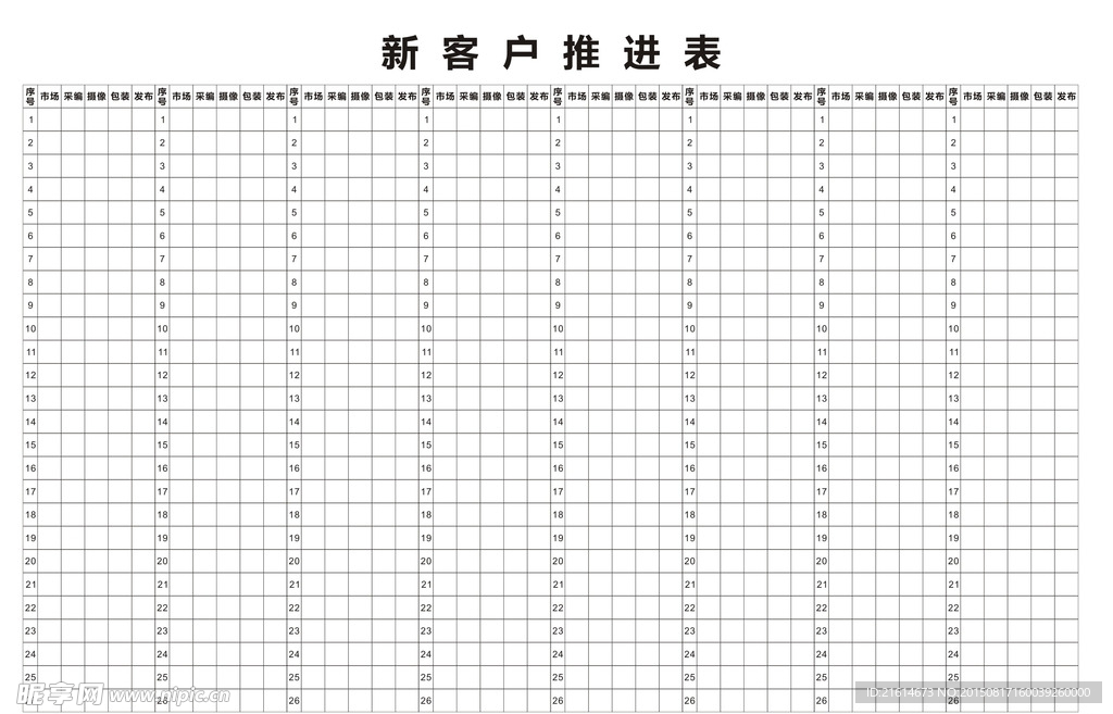 客户推进表