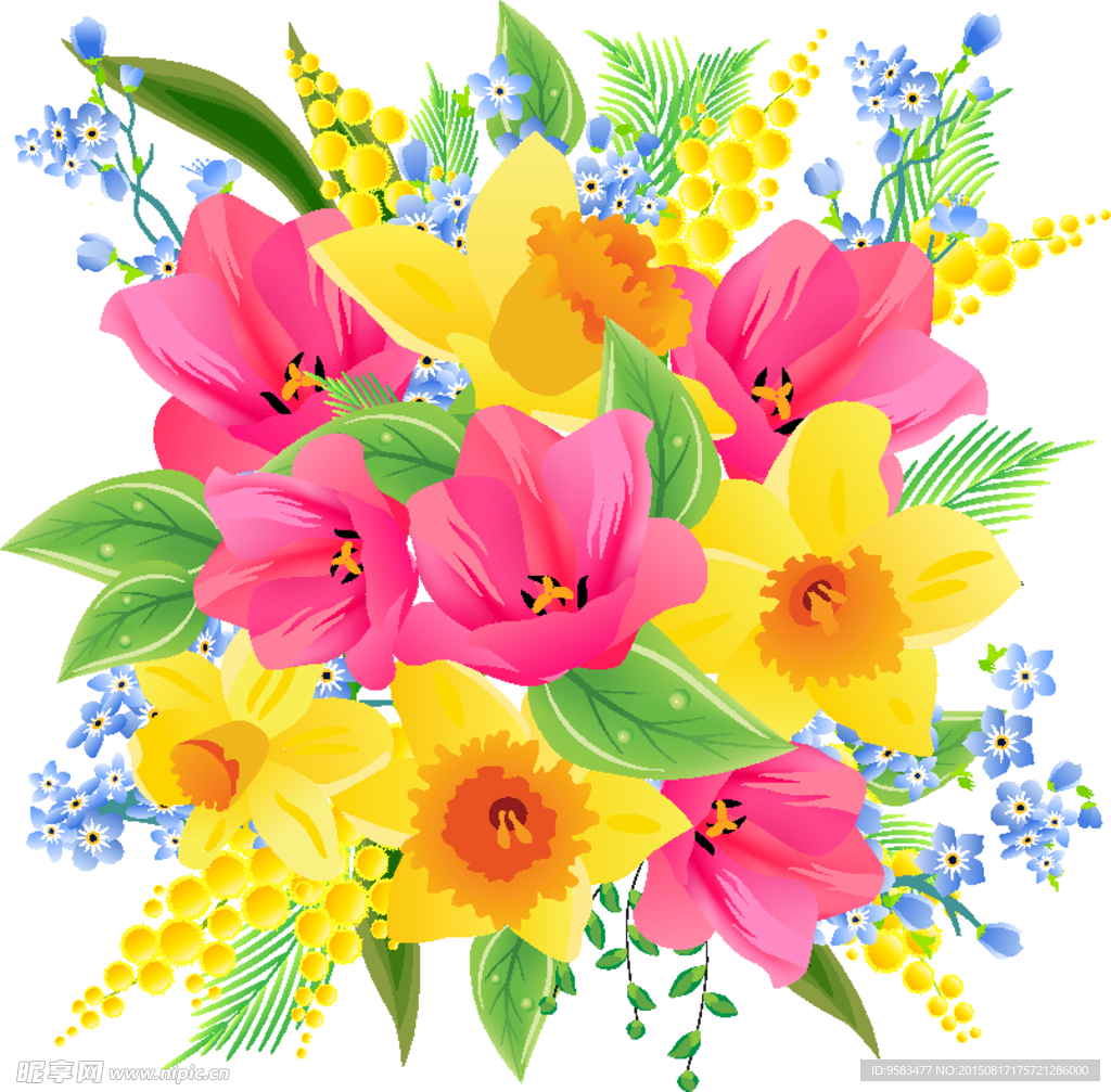 美丽花束矢量