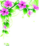 紫色花枝矢量