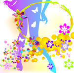彩色花朵矢量