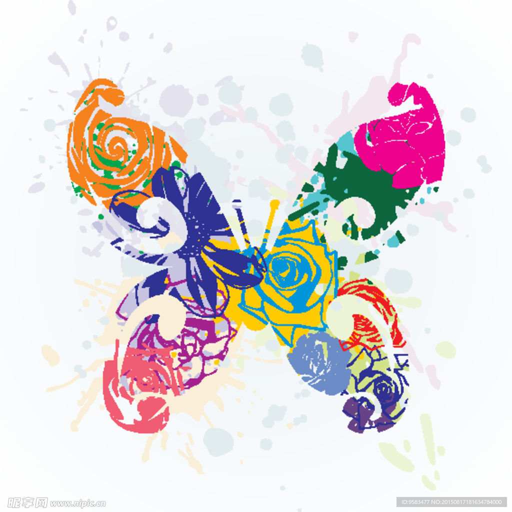 炫彩蝴蝶花纹