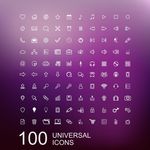 100个线性通用精致矢量图标
