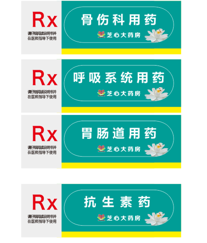 医疗用药分类牌