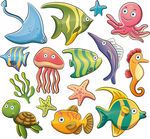 卡通海洋生物矢量素材