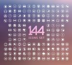 144个精致剪影常用矢量图标
