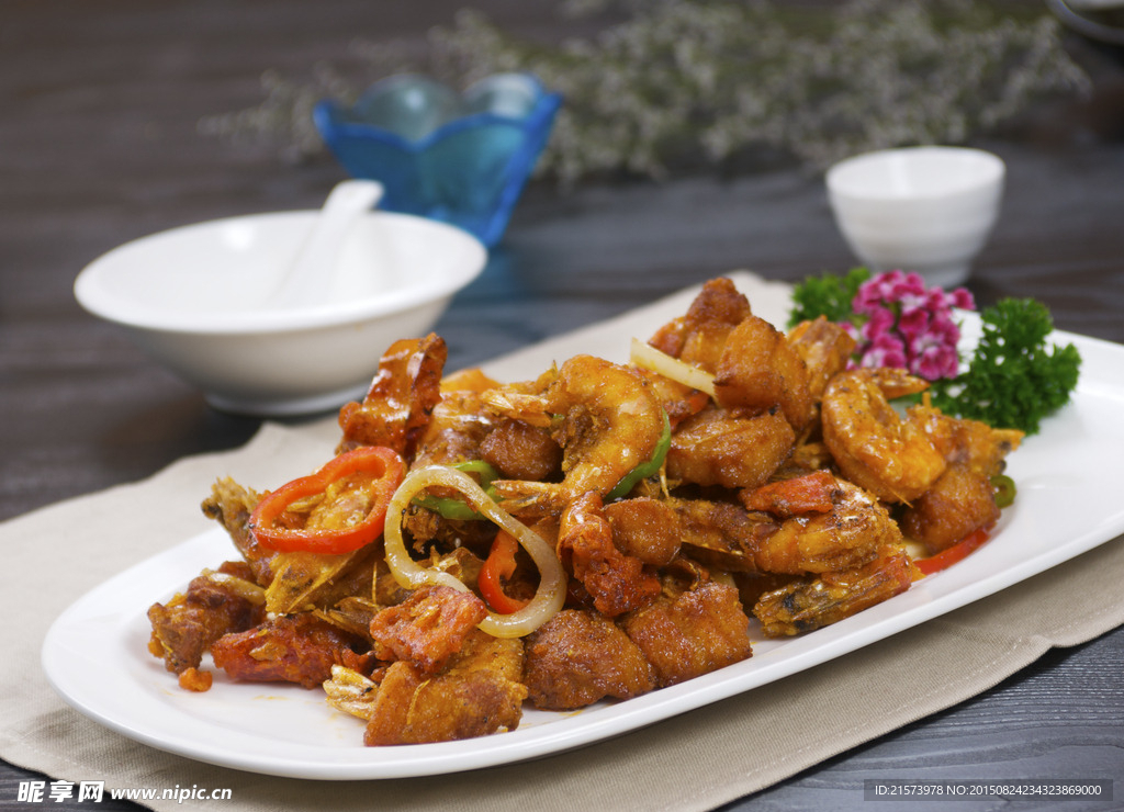 糊肉炒虾