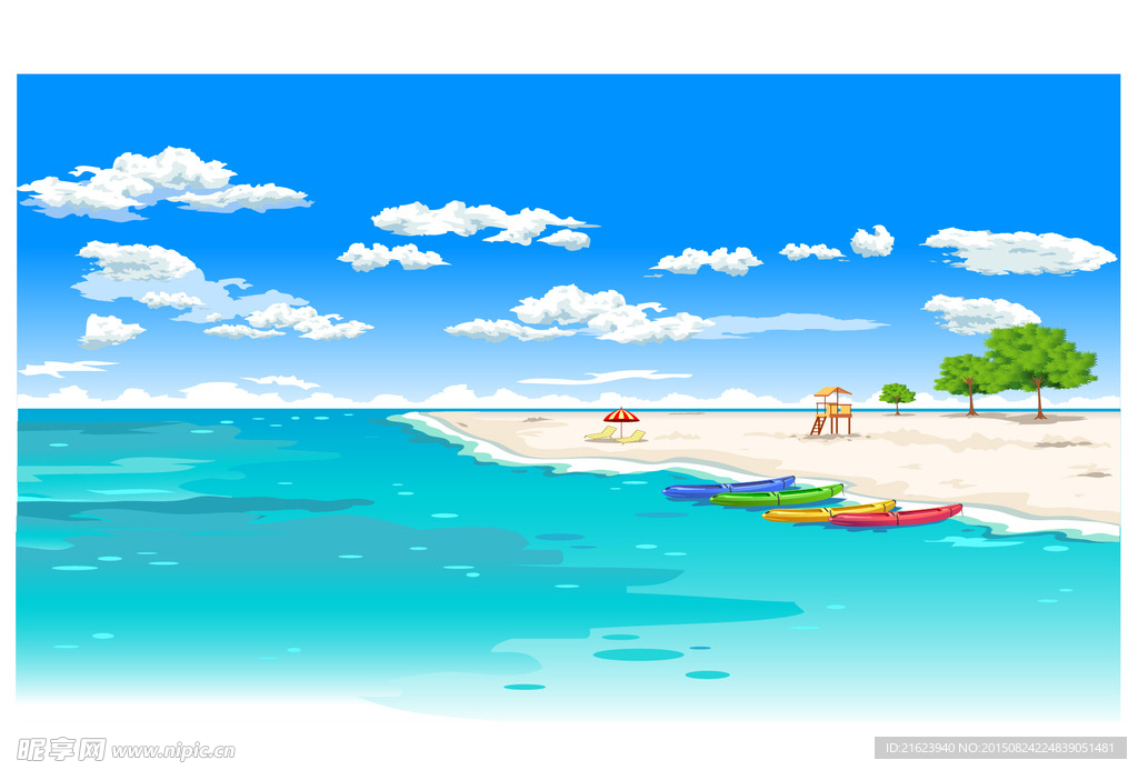 海边 蓝云