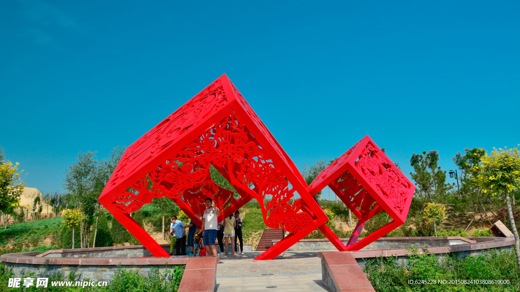 沙河公园 剪纸雕塑