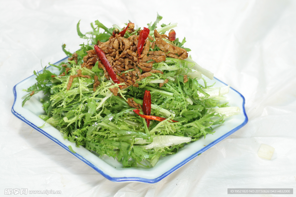 肉丝拌苦菊