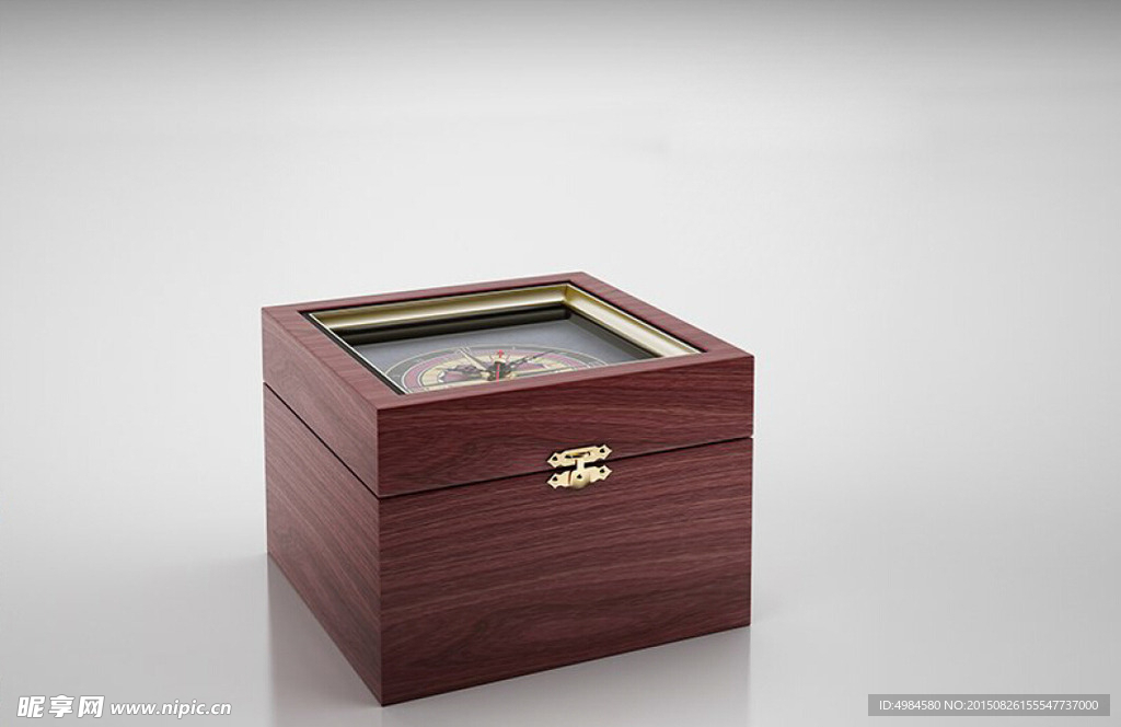 木盒复古指南针高精模型