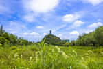 蓝天白云宝塔山