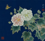 李科宏工笔芙蓉高清图花香引蝶舞