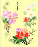 花开富贵矢量图 玄关图
