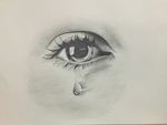 素描手绘泪眼