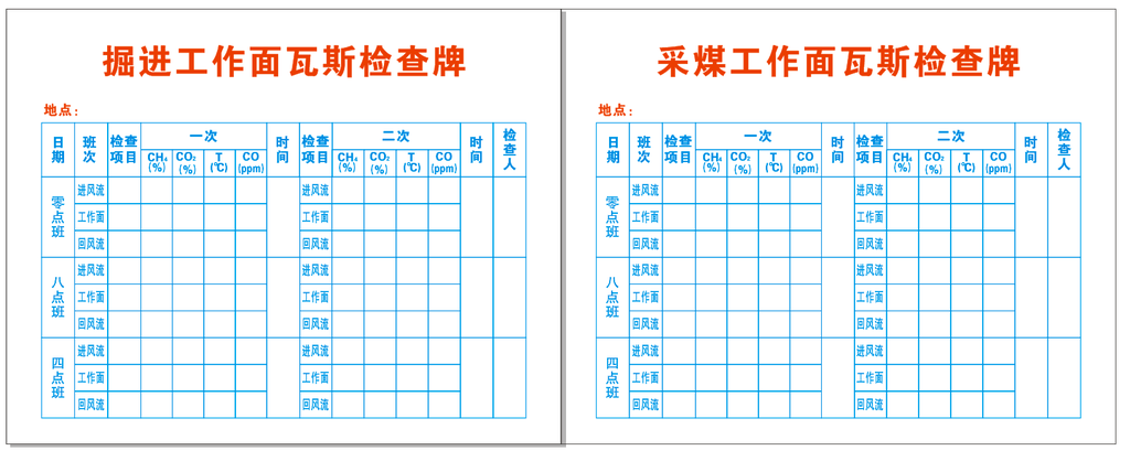 瓦斯检查牌