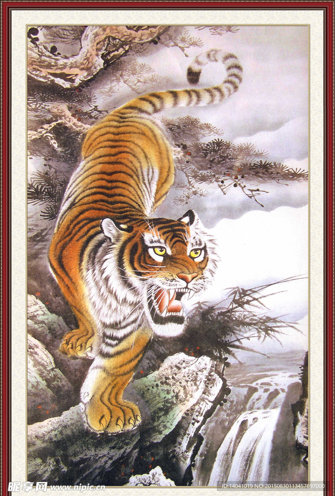 下山虎国画