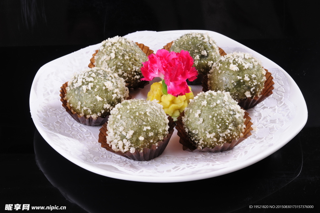 绿茶炸汤圆只