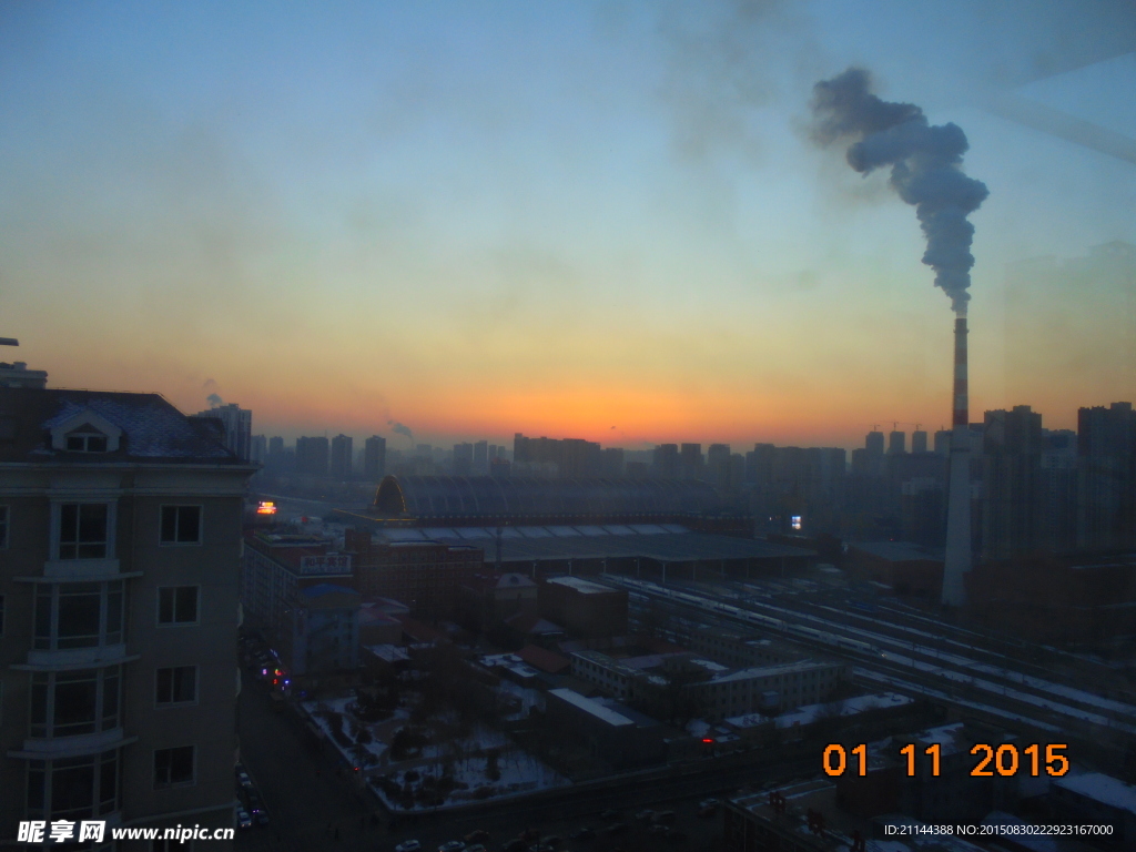 黄昏日落 城市