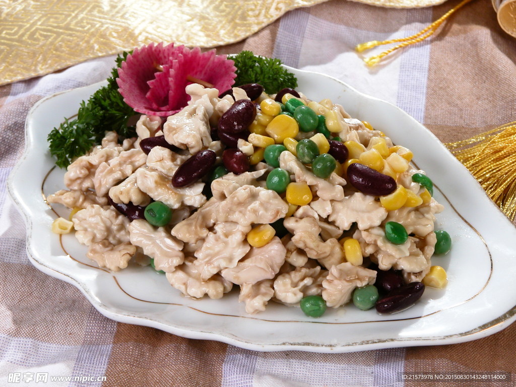 宫廷桃仁玉米红腰豆豌豆