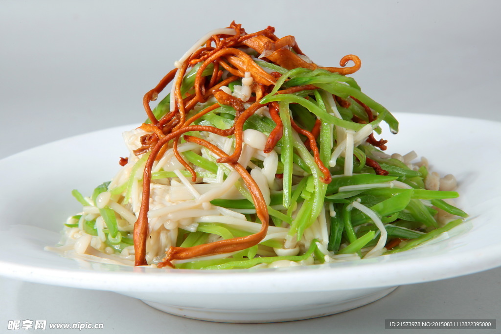 虫草花金针菇兰豆丝好