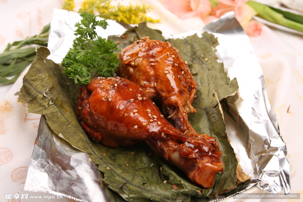 荷叶焖鸡腿