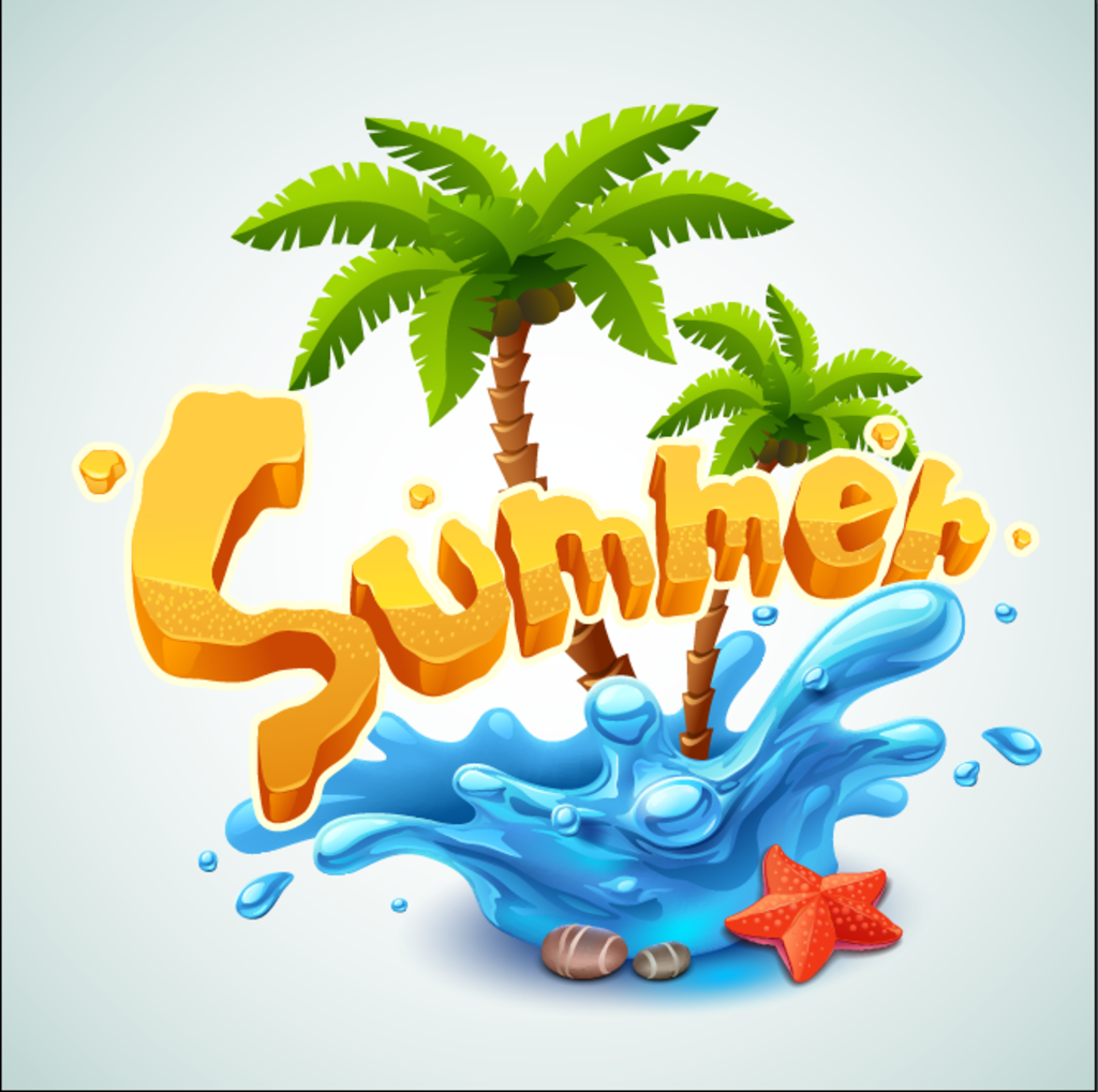 夏日椰树浪花