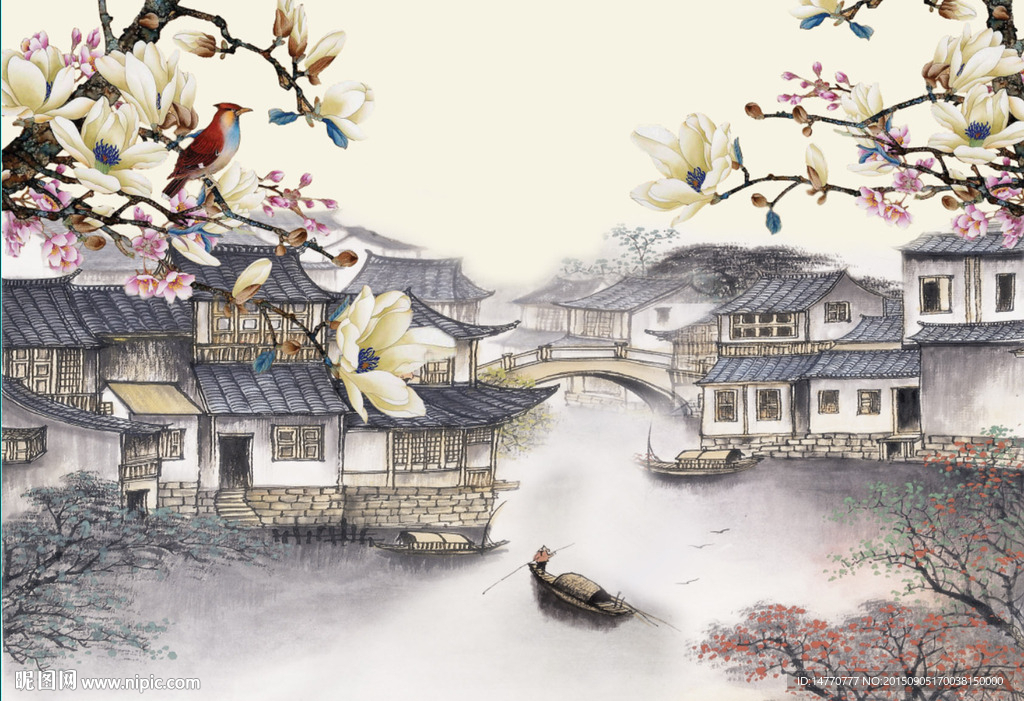 国画花鸟 国画江南