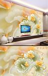 兰花彩雕背景墙