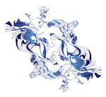 蓝色花纹