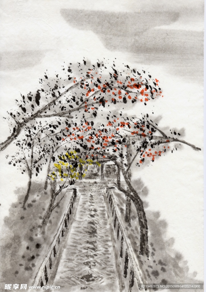 水墨山路