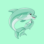 卡通海豚