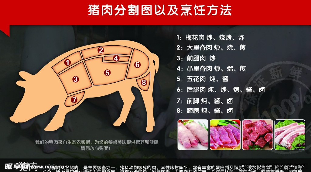 猪肉分割图