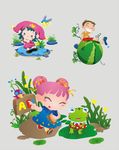 人物剪影插画素材