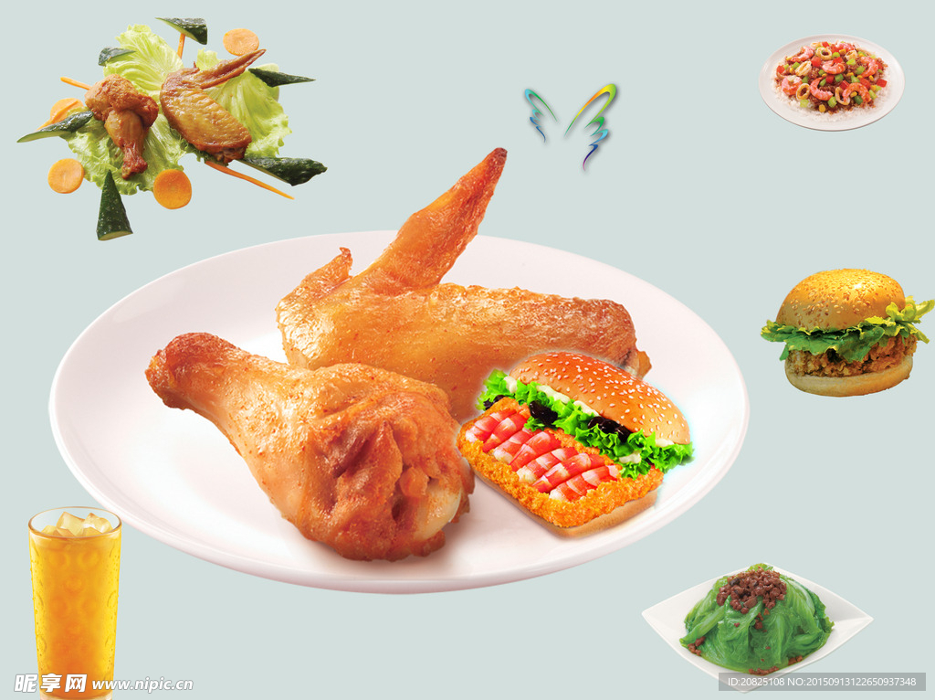 汉堡包 鸡翅 炸鸡