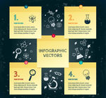 创意便条纸科学研究信息图矢量图