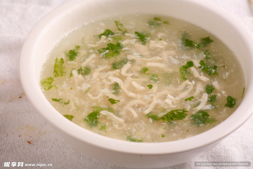 香菜肉丝豆腐羹