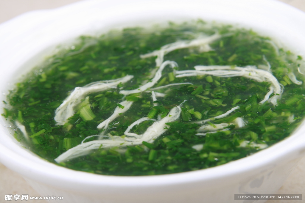 荠菜鸡丝盅