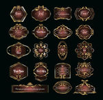 金色标签矢量