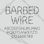 刺钢丝字母和数字矢量图