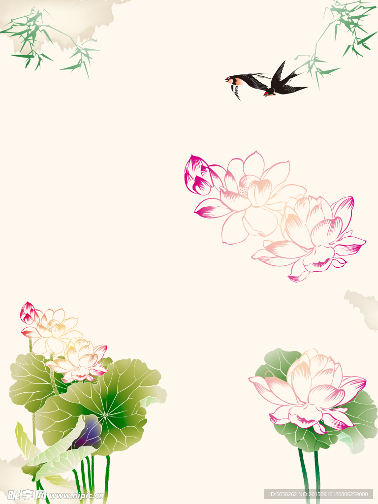 荷花燕子