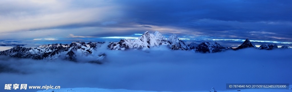 牛背山雪景全景图