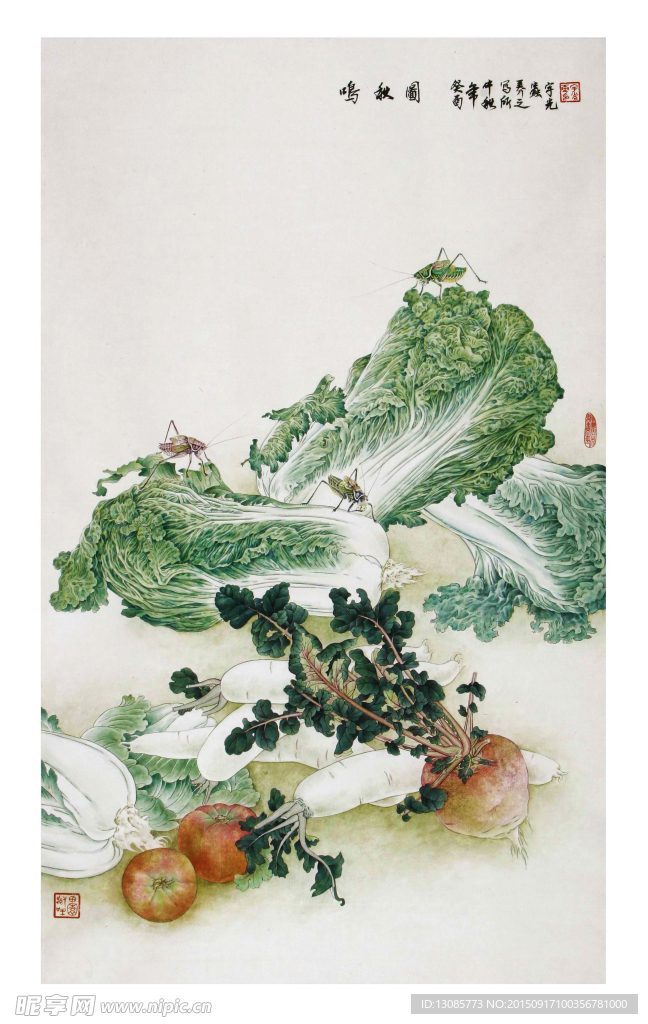 工笔画白菜